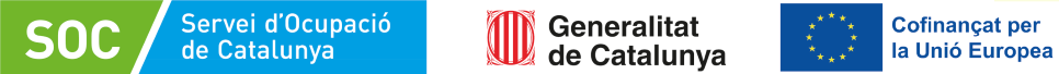 Logotips del SOC, la Generalitat de Catalunya i la Unió Europea que cofinancen aquesta formació